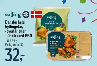 Føtex Danske hele kyllingelår, -overlår eller -lårmix med BBQ tilbud