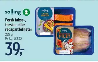 Føtex Fersk lakse-, torske- eller rødspættefileter tilbud