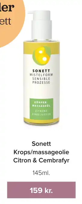 Helsemin Sonett Krops/massageolie Citron & Cembrafyr tilbud