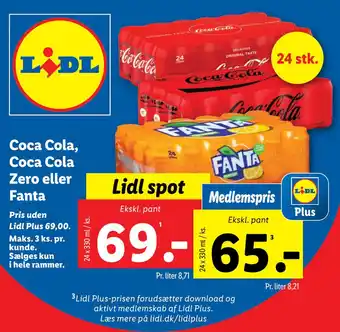 Lidl Coca Cola, Coca Cola Zero eller Fanta tilbud