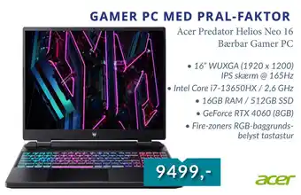 Tjdata GAMER PC MED PRAL-FAKTOR tilbud