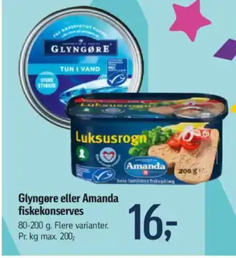 Føtex Glyngøre eller Amanda fiskekonserves tilbud