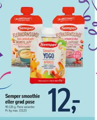 Føtex Semper smoothie eller grød pose tilbud