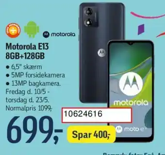 Føtex Motorola E13 8GB+128GB tilbud