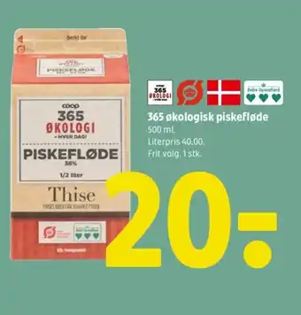 Coop 365 365 økologisk piskefløde tilbud