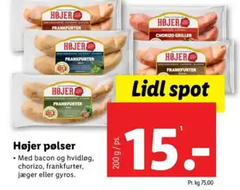 Lidl Højer pølser tilbud