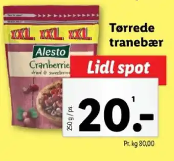 Lidl Tørrede tranebær tilbud