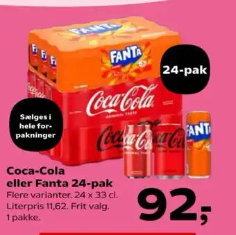 Kvickly Coca-Cola eller Fanta 24-pak tilbud