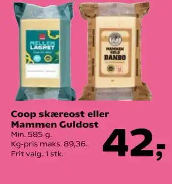 Kvickly Coop skæreost eller Mammen Guldost tilbud