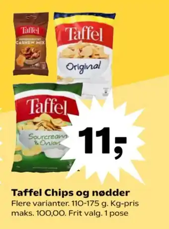 Kvickly Taffel Chips og nødder tilbud