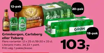 Kvickly Grimbergen, Carlsberg eller Tuborg tilbud