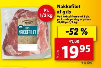 Lidl Nakkefilet af gris tilbud