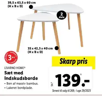 Lidl Sæt med indskudsborde tilbud