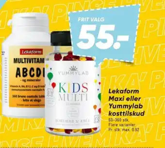 Bilka Lekaform Maxi eller Yummylab kosttilskud tilbud