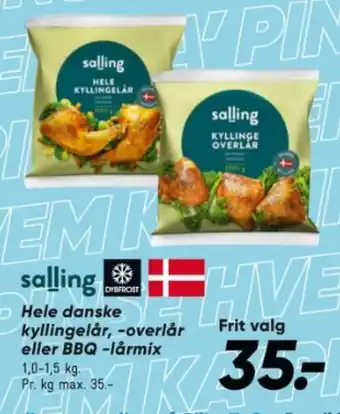 Bilka Hele danske kyllingelår, -overlår eller BBQ -lårmix tilbud