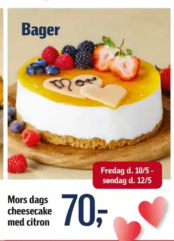 Føtex Mors dags cheesecake med citron tilbud