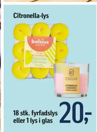 Føtex 18 stk. fyrfadslys eller 1 lys i glas tilbud