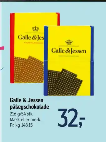 Føtex Galle & Jessen pålægschokolade tilbud