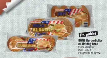 Fakta Tyskland BUNS Burgerboller el. Hotdog Brød tilbud