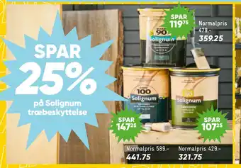 Bilka SPAR 25% på Solignum træbeskyttelse tilbud