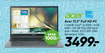 Bilka Acer 17,3 Full HD PC tilbud