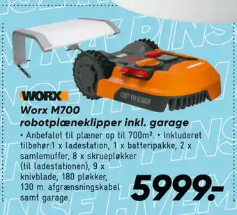 Bilka Worx M700 robotplæneklipper inkl. garage tilbud