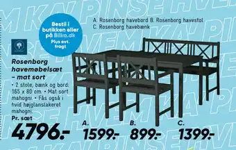 Bilka Rosenborg havebord tilbud
