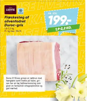 Bilka Flæskesteg af olivenfodret Duroc-gris tilbud