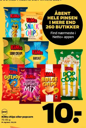 Netto KiMs chips eller popcorn tilbud