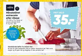 Bilka Håndskåret entrecote eller ribeye tilbud