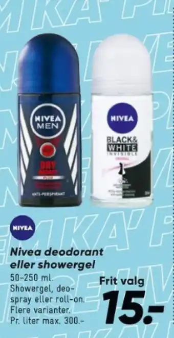 Bilka Nivea deodorant eller showergel tilbud