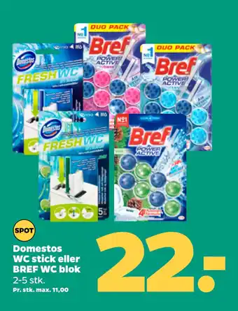 Netto Domestos WC stick eller BREF WC blok tilbud