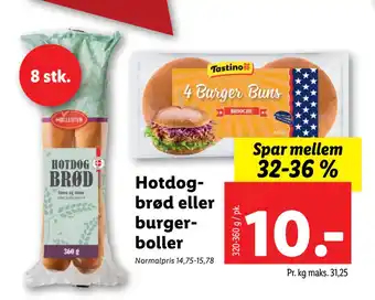 Lidl Hotdogbrød eller burgerboller tilbud