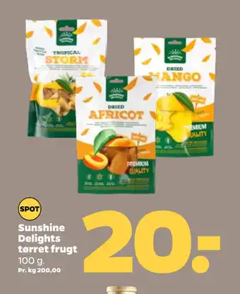 Netto Sunshine Delights tørret frugt tilbud