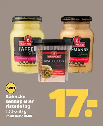 Netto Bähncke sennep eller ristede løg tilbud