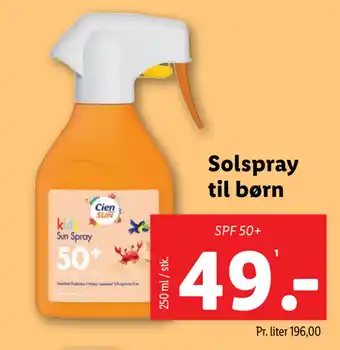 Lidl Solspray til børn tilbud