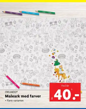 Lidl Maleark med farver tilbud
