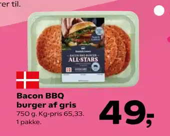 SuperBrugsen Bacon BBQ burger af gris tilbud