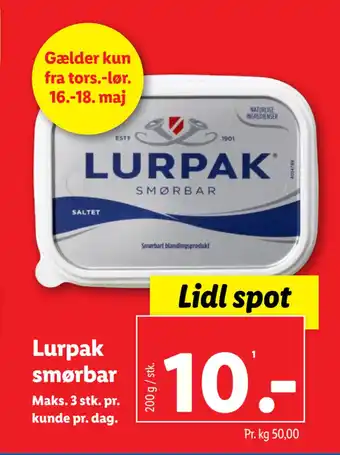 Lidl Lurpak smørbar tilbud