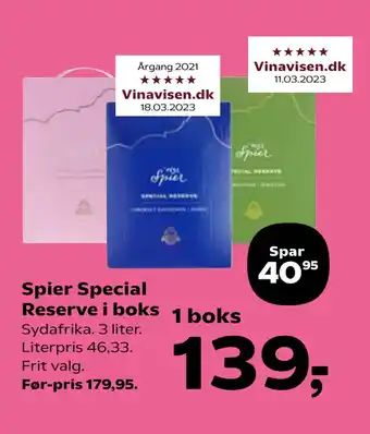 SuperBrugsen Spier Special Reserve i boks tilbud