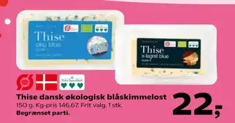 SuperBrugsen Thise dansk økologisk blåskimmelost tilbud