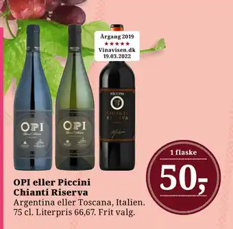 Dagli'Brugsen OPI eller Piccini Chianti Riserva tilbud