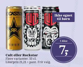 Dagli'Brugsen Cult eller Rockstar tilbud