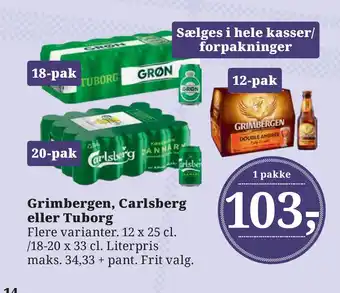 Dagli'Brugsen Grimbergen, Carlsberg eller Tuborg tilbud
