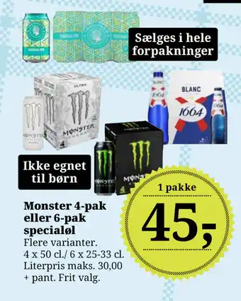 Dagli'Brugsen Monster 4-pak eller 6-pak specialøl tilbud