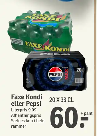 SPAR Faxe Kondi eller Pepsi tilbud