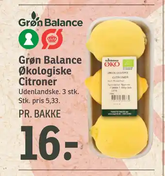 SPAR Grøn Balance Økologiske Citroner tilbud