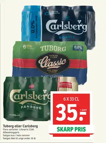 SPAR Tuborg eller Carlsberg tilbud