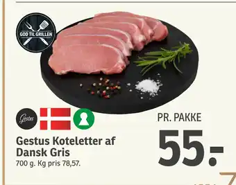 SPAR Gestus Koteletter af Dansk Gris tilbud