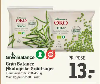 SPAR Grøn Balance Økologiske Grøntsager tilbud